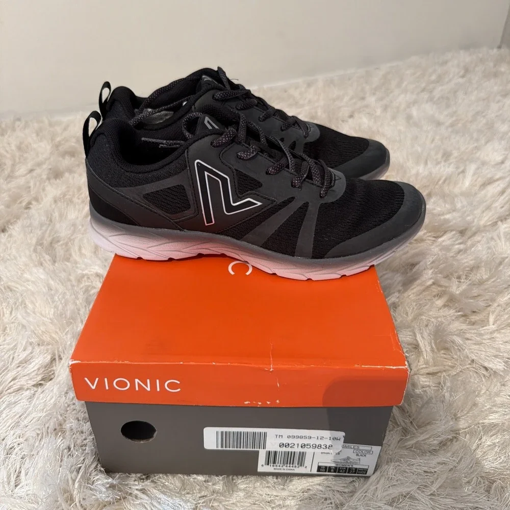 Vionic Women's 335 Miles Sneakers - Black/Mesh - Brand New - Size 10W